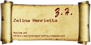 Zelina Henrietta névjegykártya