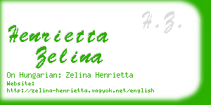 henrietta zelina business card
